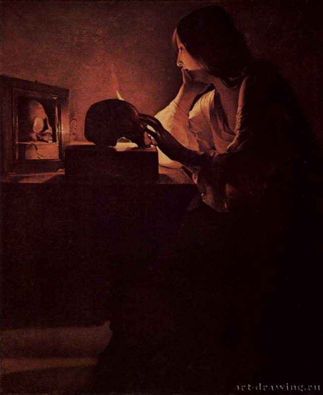 Кающаяся Мария Магдалина (Магдалина Фабиуса). 1628-1645 - 113 x 93 смХолст, маслоБароккоФранцияПариж. Собрание Фабиус
